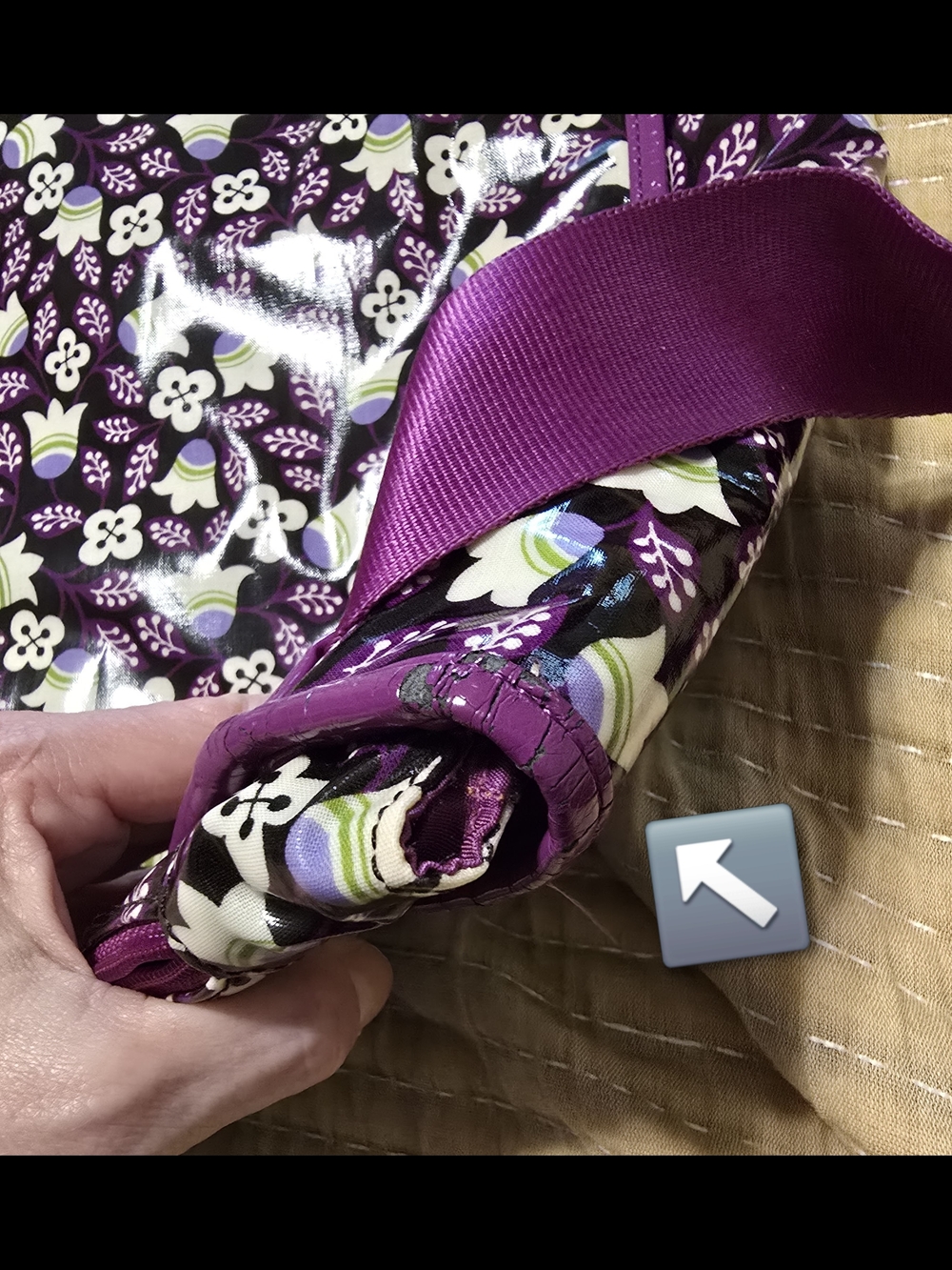 Vera Bradley Floral Vinyl Crossbody Bag with Adjustable Strap - Picture 6 of 8